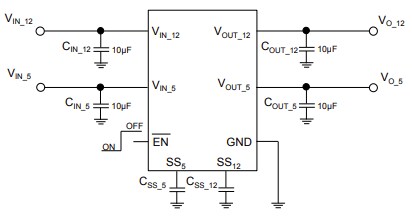 Applikations-Schaltungsdiagramm - STMicroelectronics STEF512GR Elektronische Dual-Sicherung